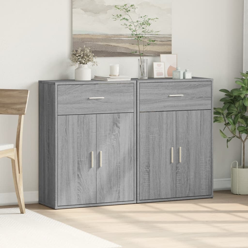 vidaXL Sideboards 2 pcs Grey Sonoma 60x30x84 cm Engineered Wood