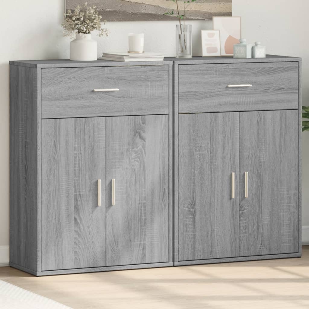 vidaXL Sideboards 2 pcs Grey Sonoma 60x30x84 cm Engineered Wood