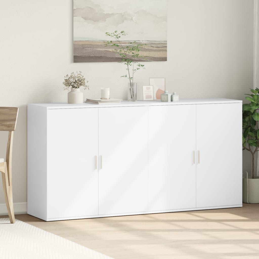 vidaXL Sideboards 2 pcs White 79x38x80 cm Engineered Wood