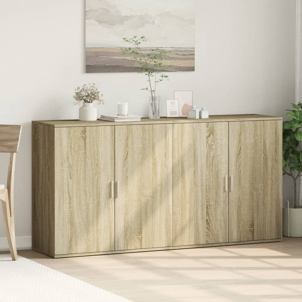 vidaXL Sideboards 2 pcs Sonoma Oak 79x38x80 cm Engineered Wood