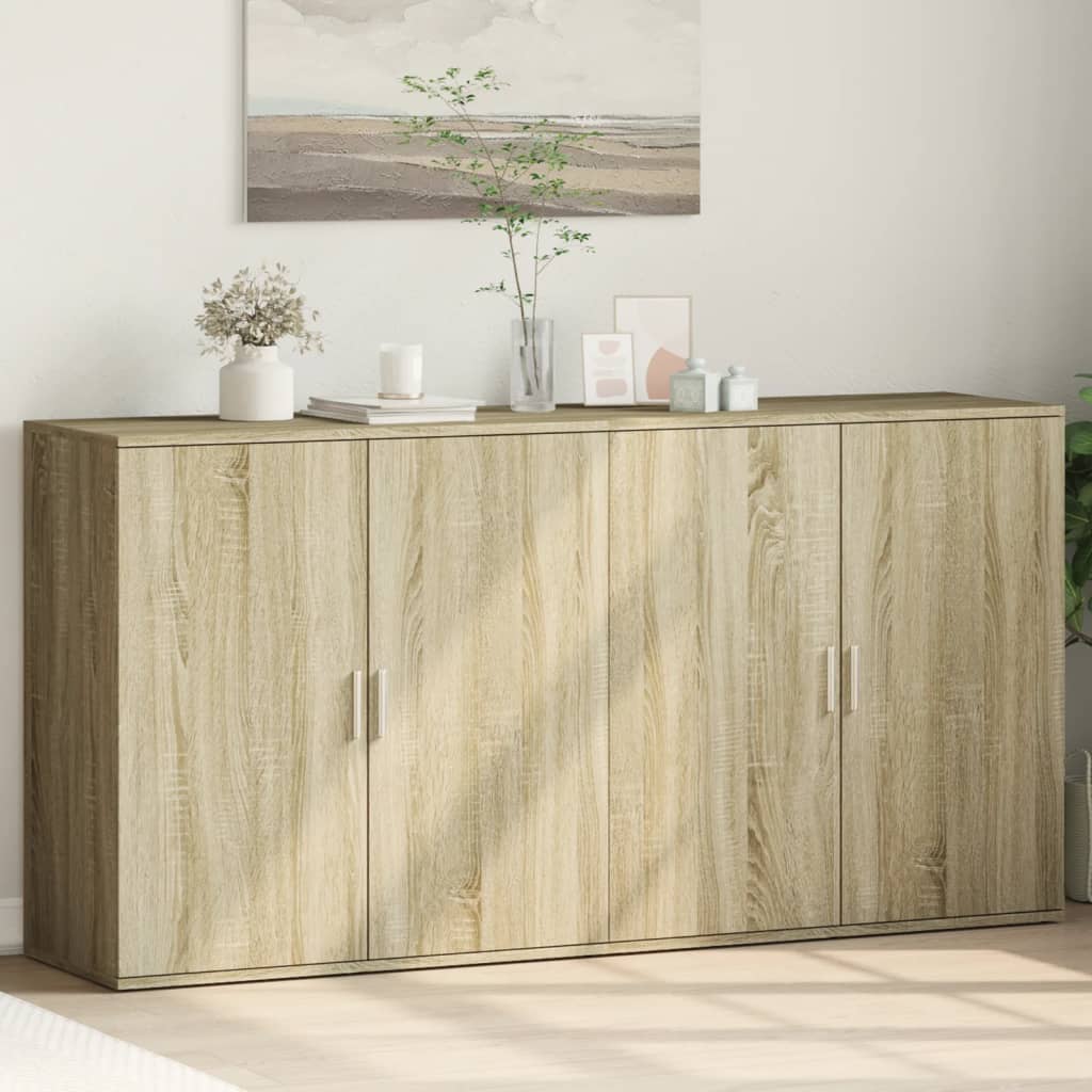 vidaXL Sideboards 2 pcs Sonoma Oak 79x38x80 cm Engineered Wood