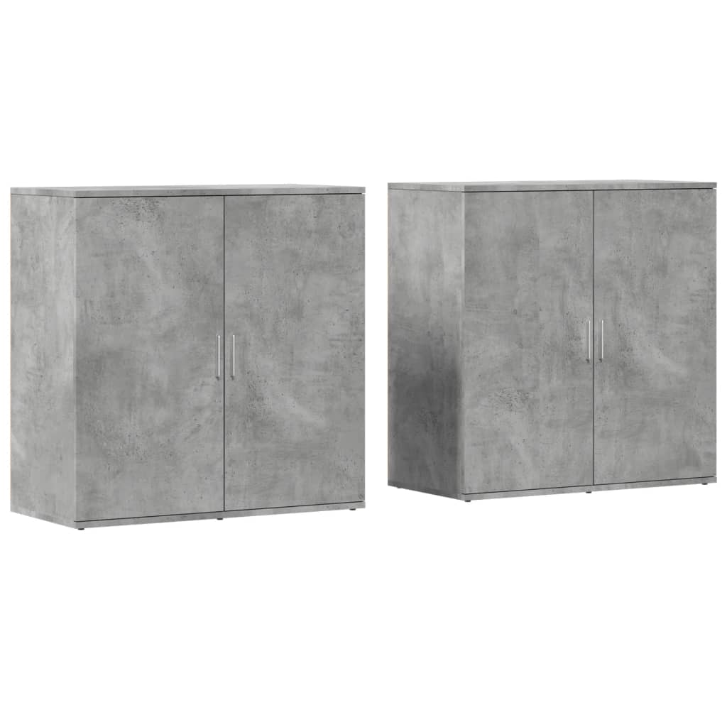 vidaXL Sideboards 2 pcs Concrete Grey 79x38x80 cm Engineered Wood