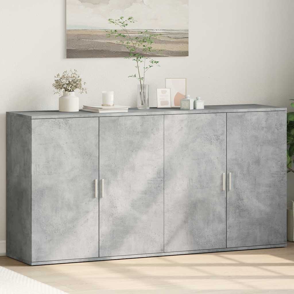 Sideboards 2 pcs Concrete Grey 79x38x80 cm Engineered Wood