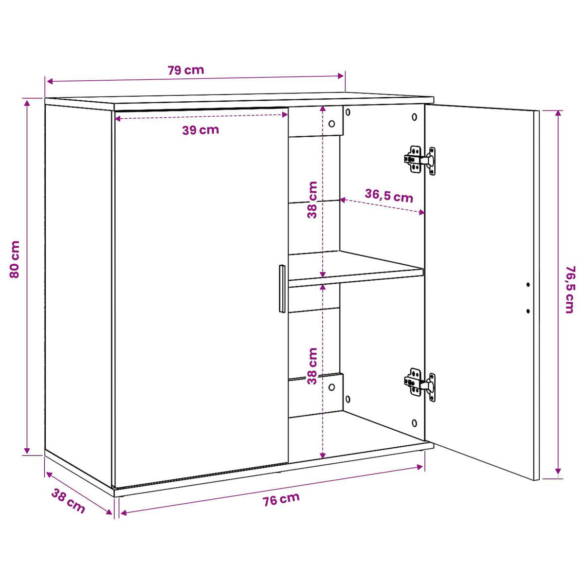 Sideboards 2 pcs Smoked Oak 79x38x80 cm Engineered Wood