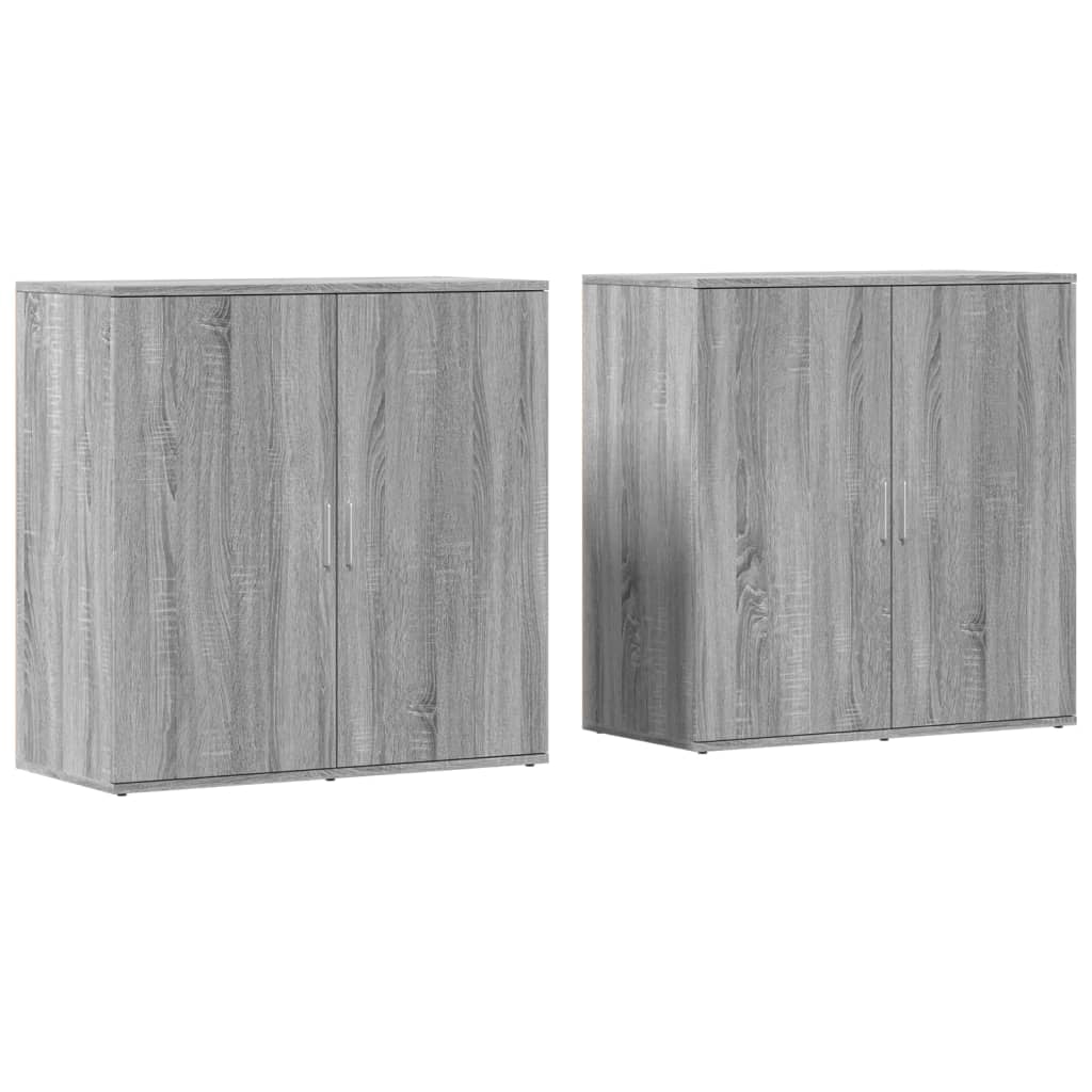 vidaXL Sideboards 2 pcs Grey Sonoma 79x38x80 cm Engineered Wood