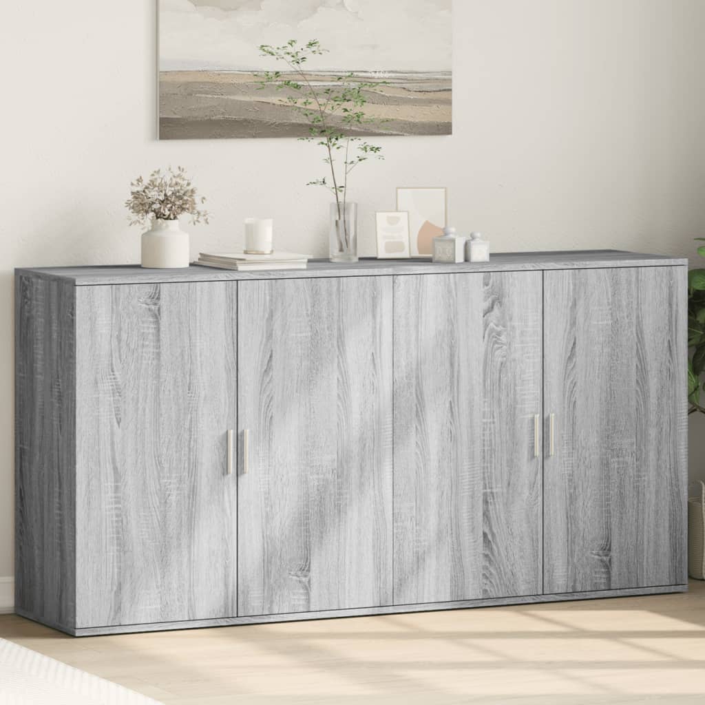 vidaXL Sideboards 2 pcs Grey Sonoma 79x38x80 cm Engineered Wood