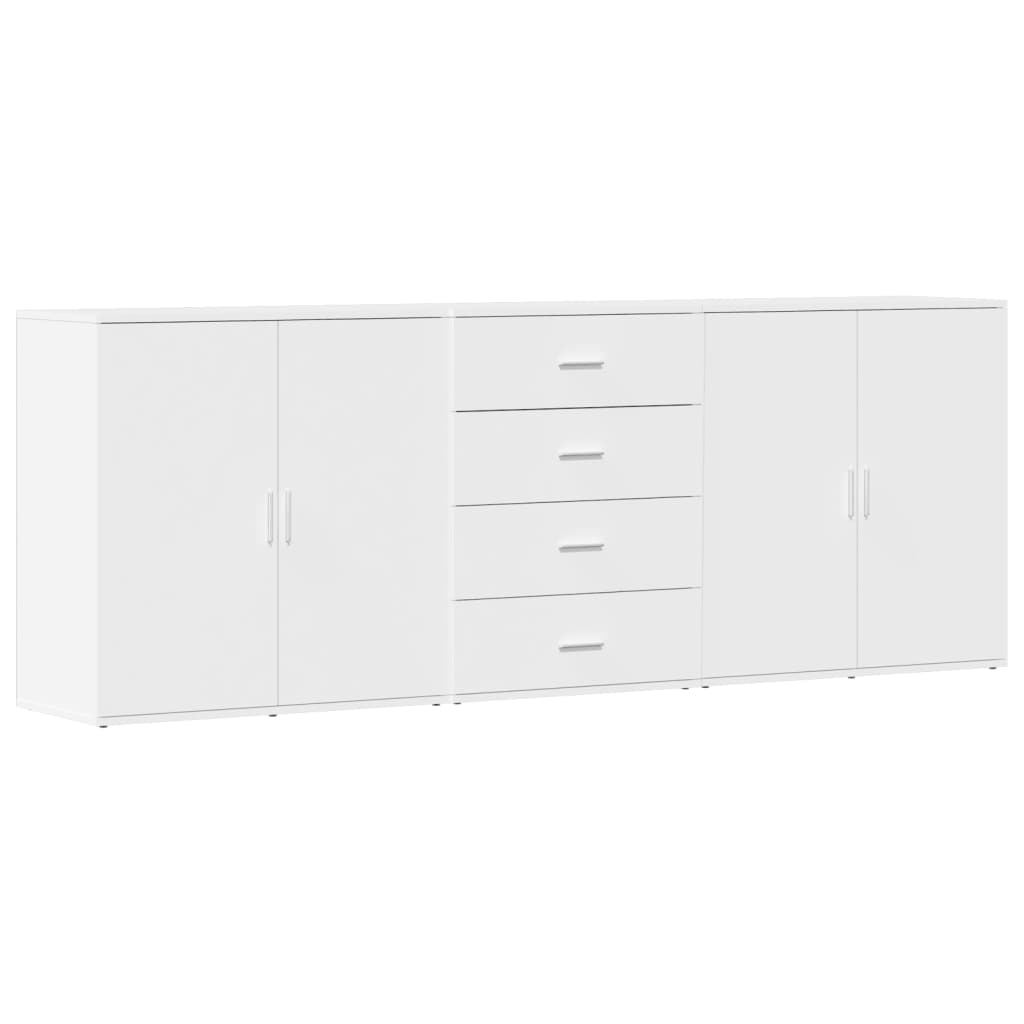 vidaXL Sideboards 3 pcs White Engineered Wood