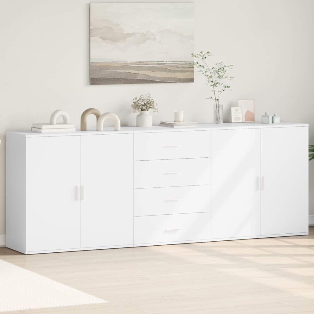 vidaXL Sideboards 3 pcs White Engineered Wood