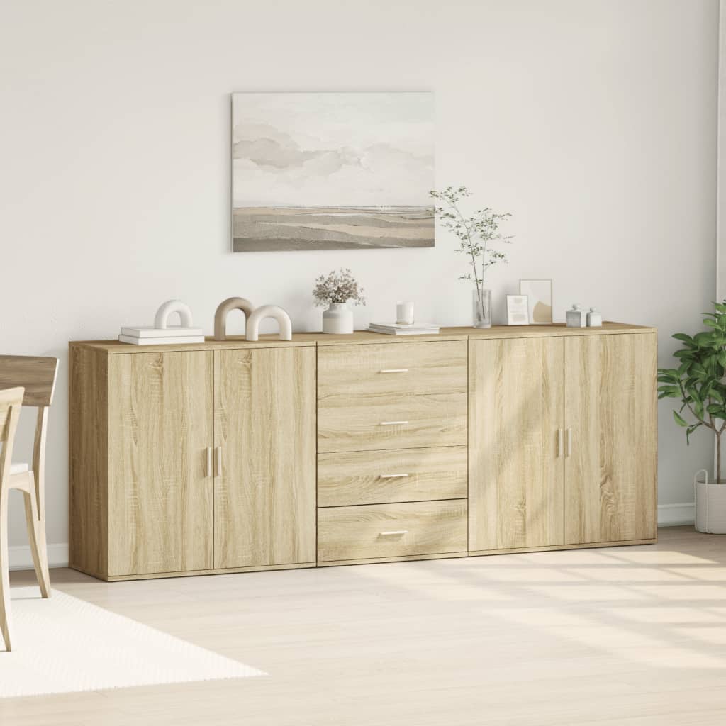 vidaXL Sideboards 3 pcs Sonoma Oak Engineered Wood