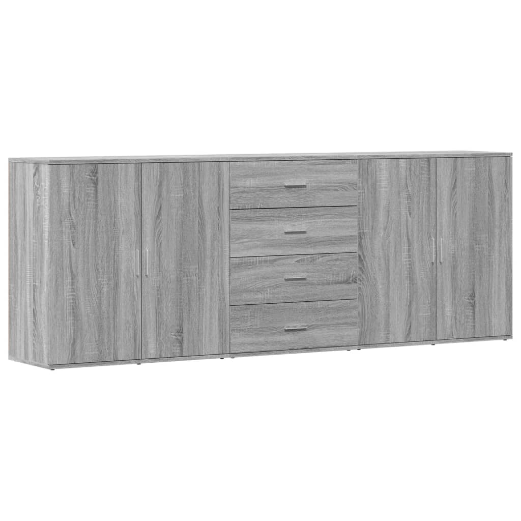 vidaXL Sideboards 3 pcs Grey Sonoma Engineered Wood