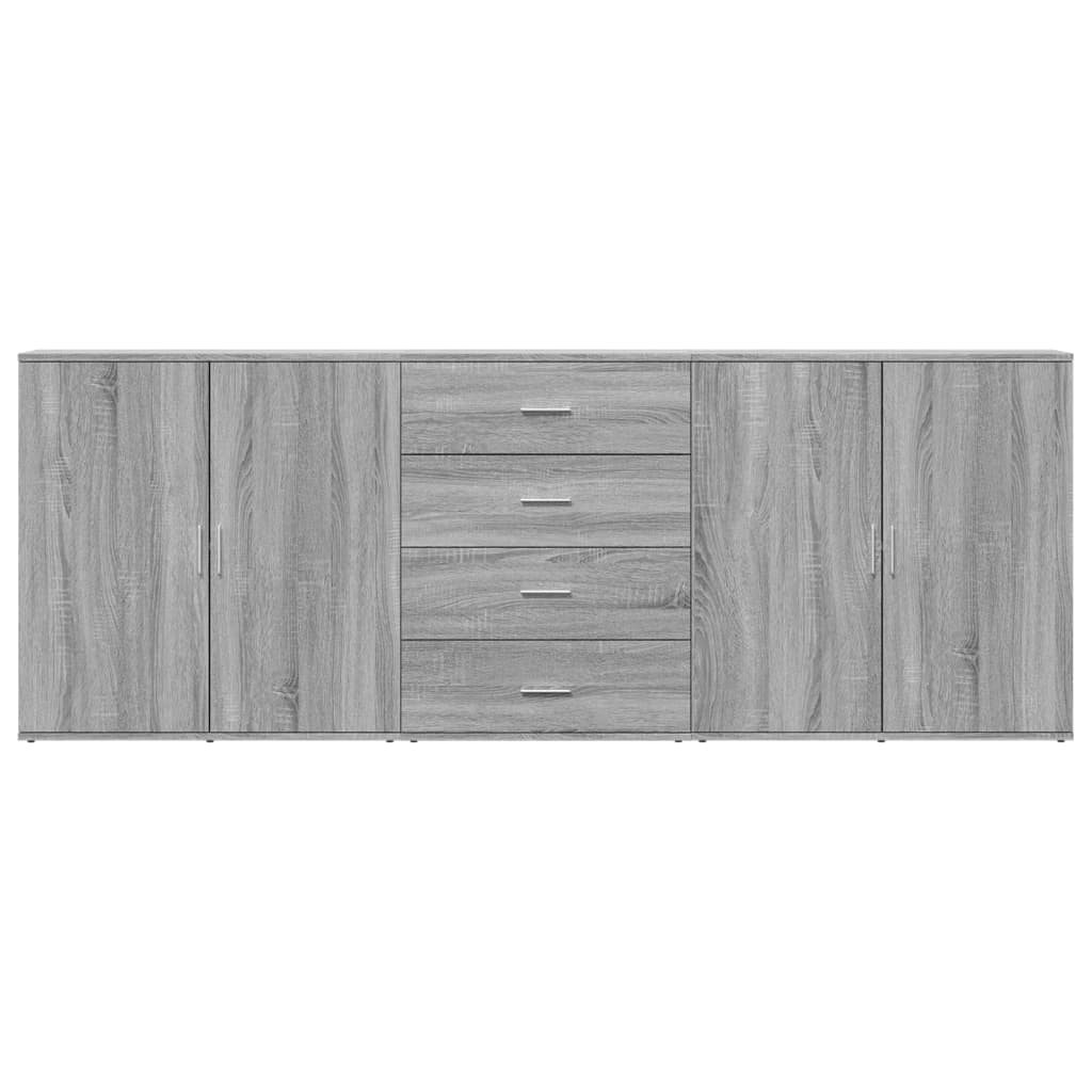 vidaXL Sideboards 3 pcs Grey Sonoma Engineered Wood