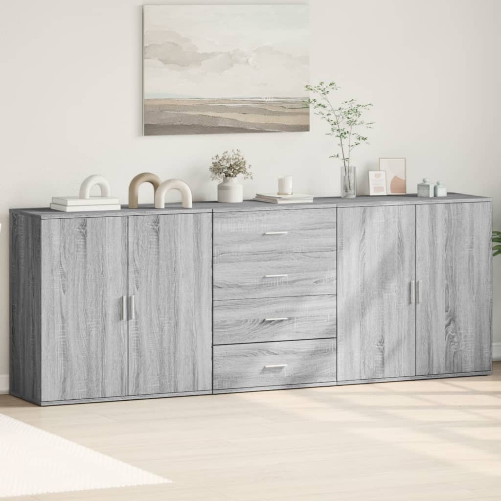 vidaXL Sideboards 3 pcs Grey Sonoma Engineered Wood