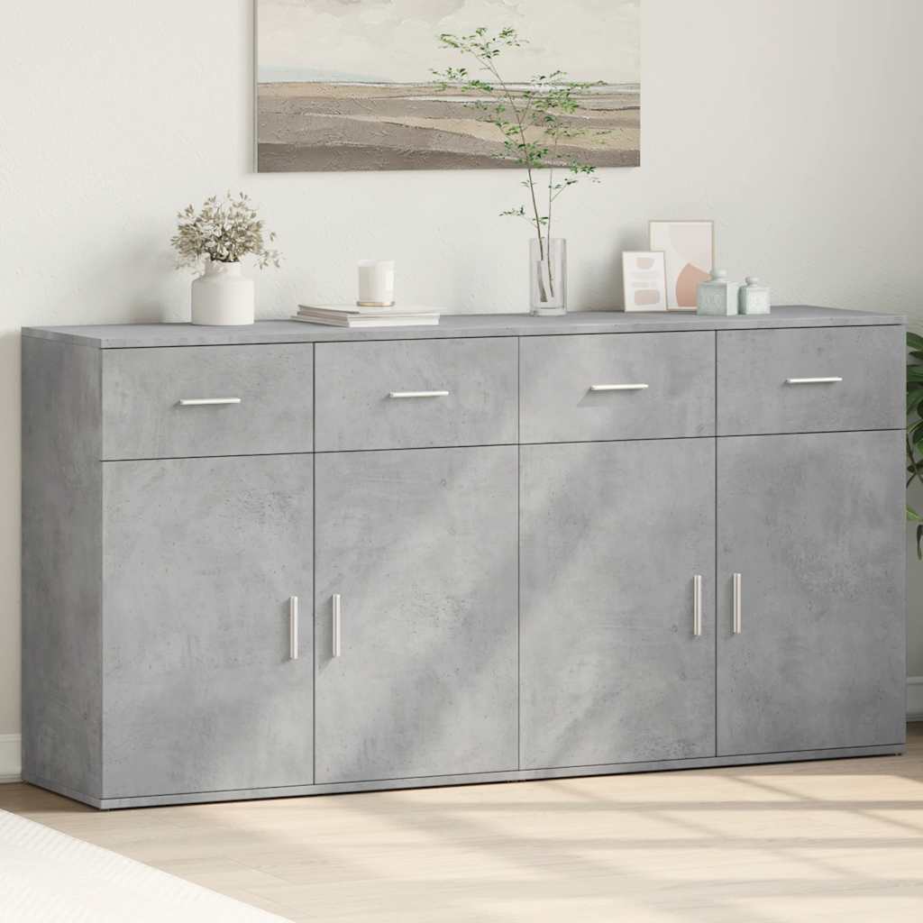 Sideboards 2 pcs Concrete Grey 79x38x80 cm Engineered Wood
