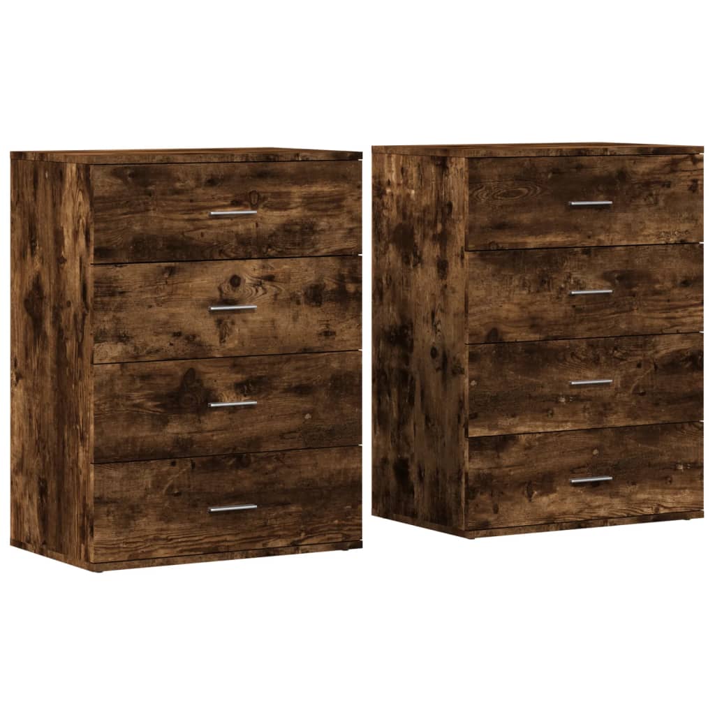 Sideboards 2 pcs Smoked Oak 60x39x80 cm Engineered Wood