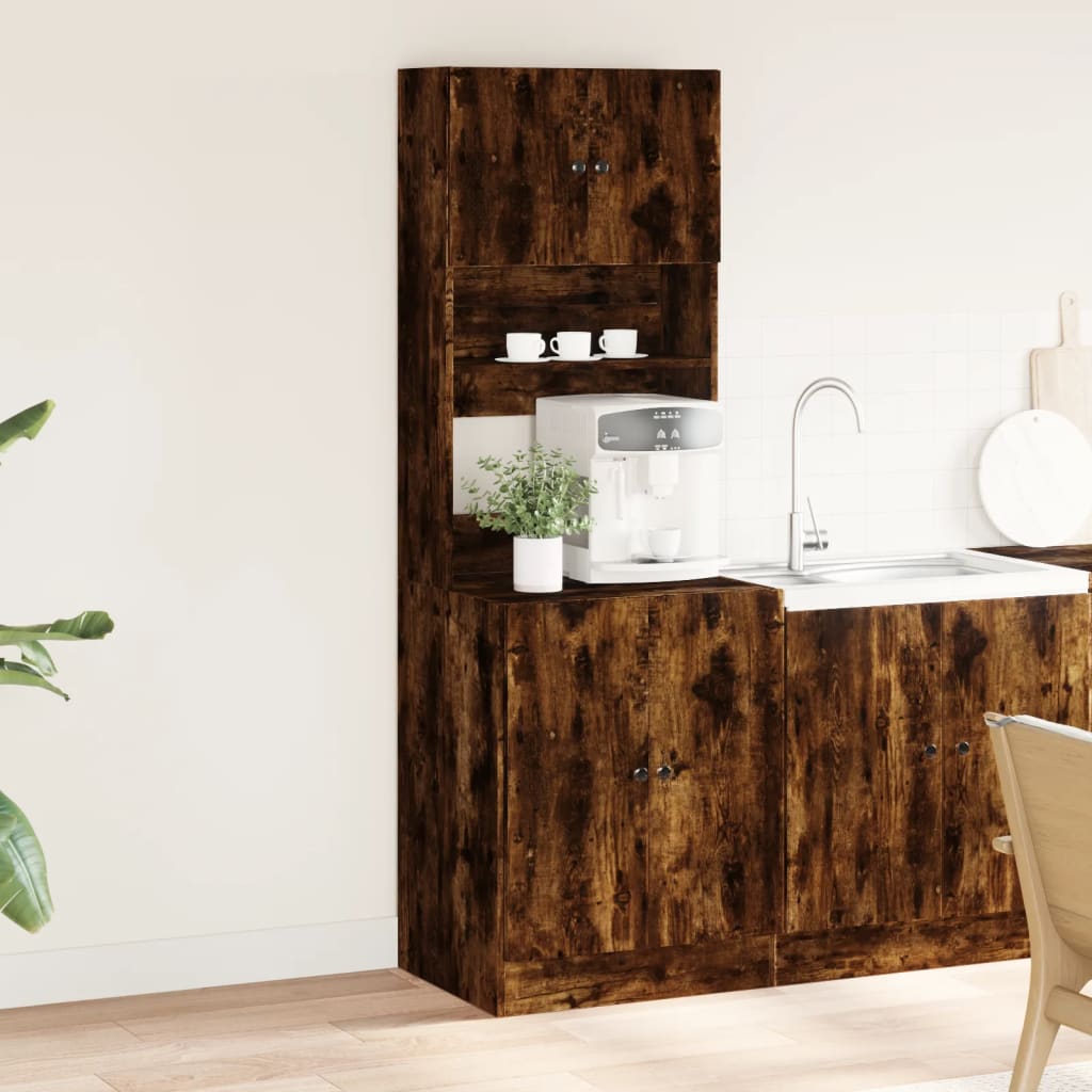 vidaXL Kitchen Cabinet Smoked Oak 60x50x180 cm Engineered Wood