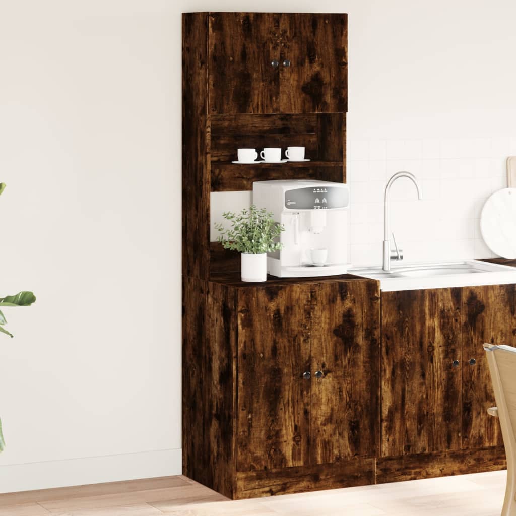 vidaXL Kitchen Cabinet Smoked Oak 60x50x180 cm Engineered Wood