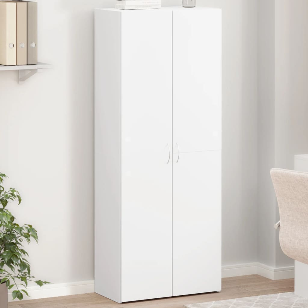 File Cabinet White 60x32x153 cm Engineered Wood