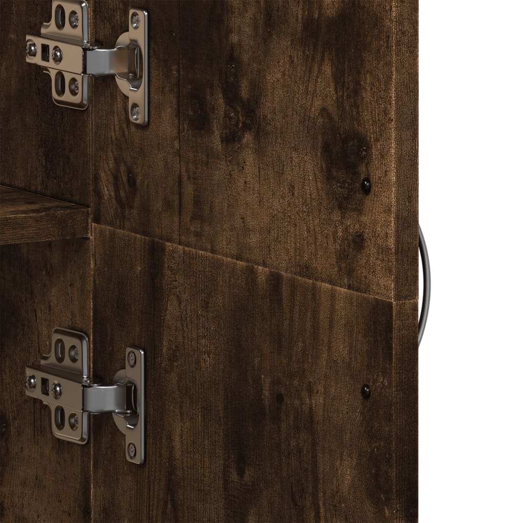 File Cabinet Smoked Oak 60x32x153 cm Engineered Wood