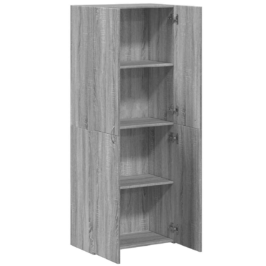 File Cabinet Grey Sonoma 60x32x153 cm Engineered Wood