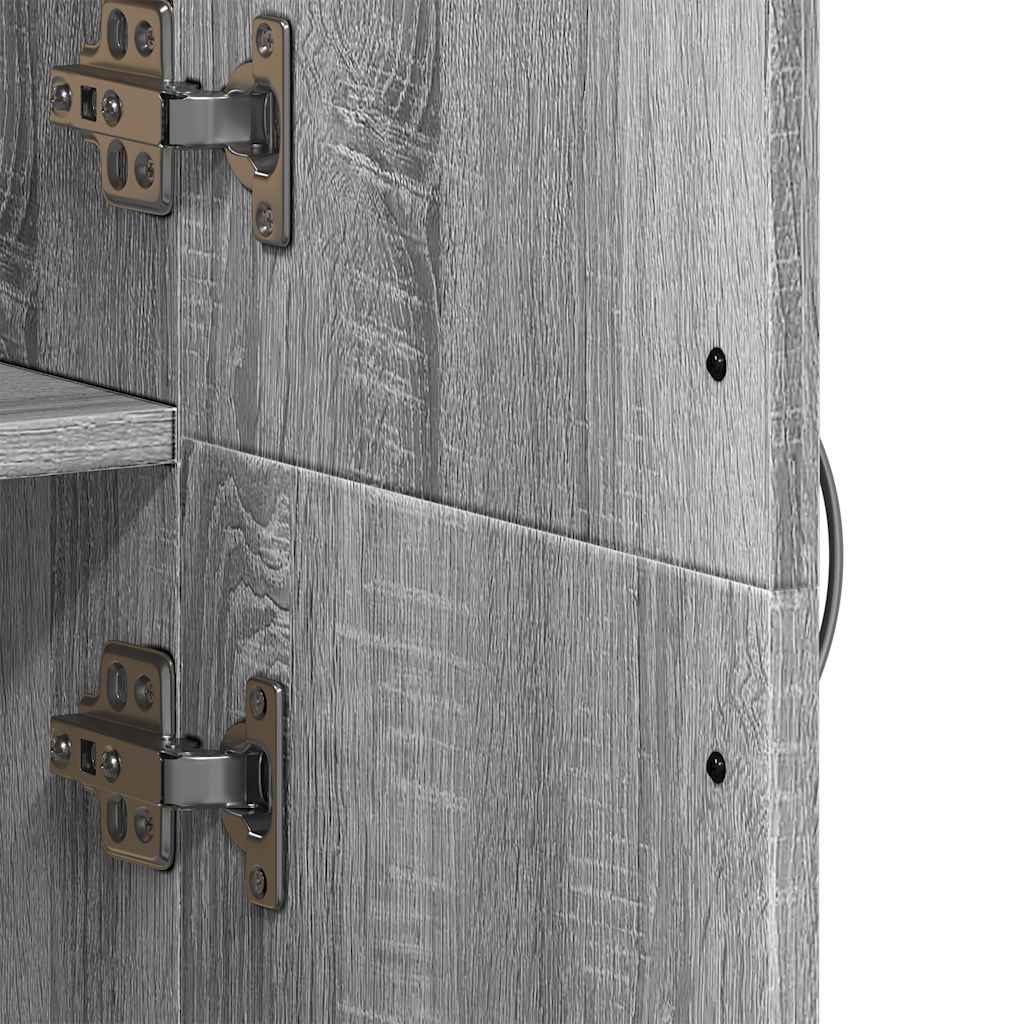 File Cabinet Grey Sonoma 60x32x153 cm Engineered Wood