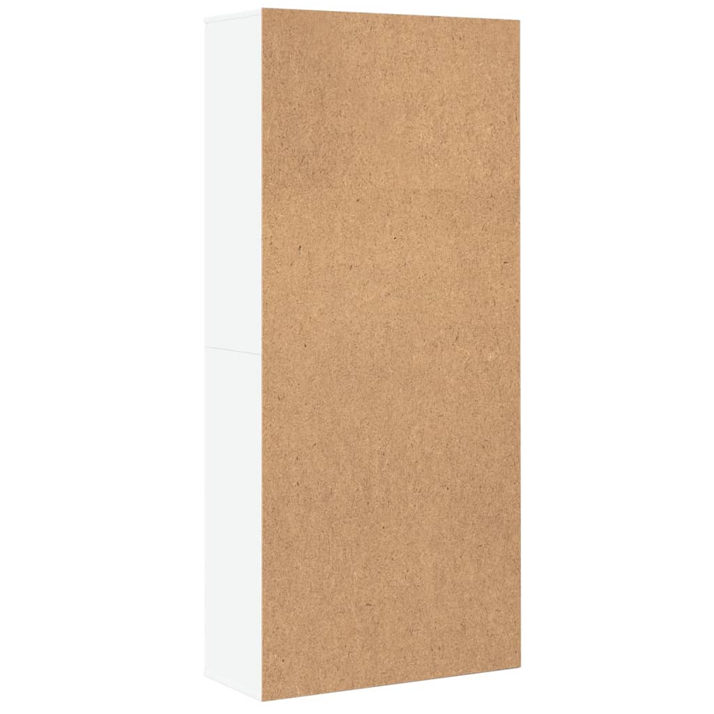 Highboard White 80x35x180 cm Engineered Wood