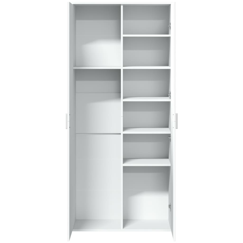 Highboard White 80x35x180 cm Engineered Wood
