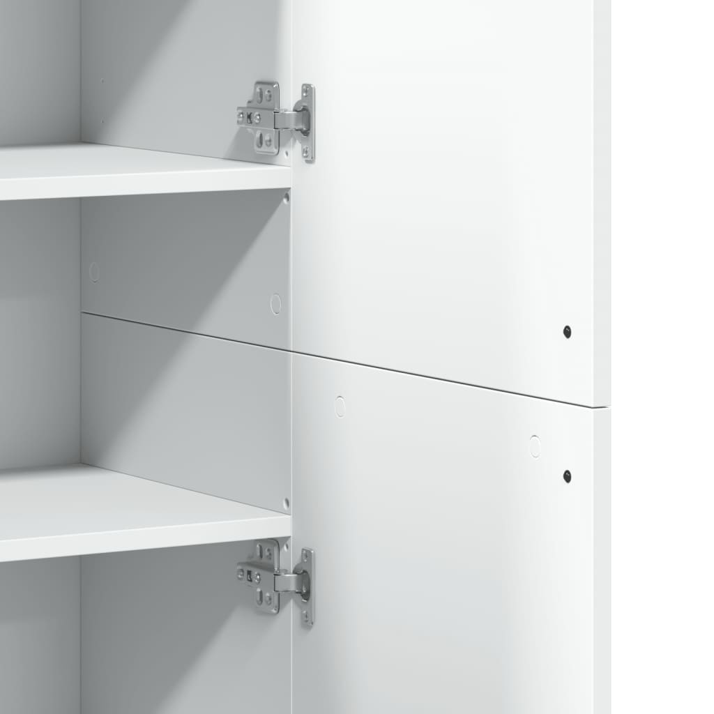 Highboard White 80x35x180 cm Engineered Wood