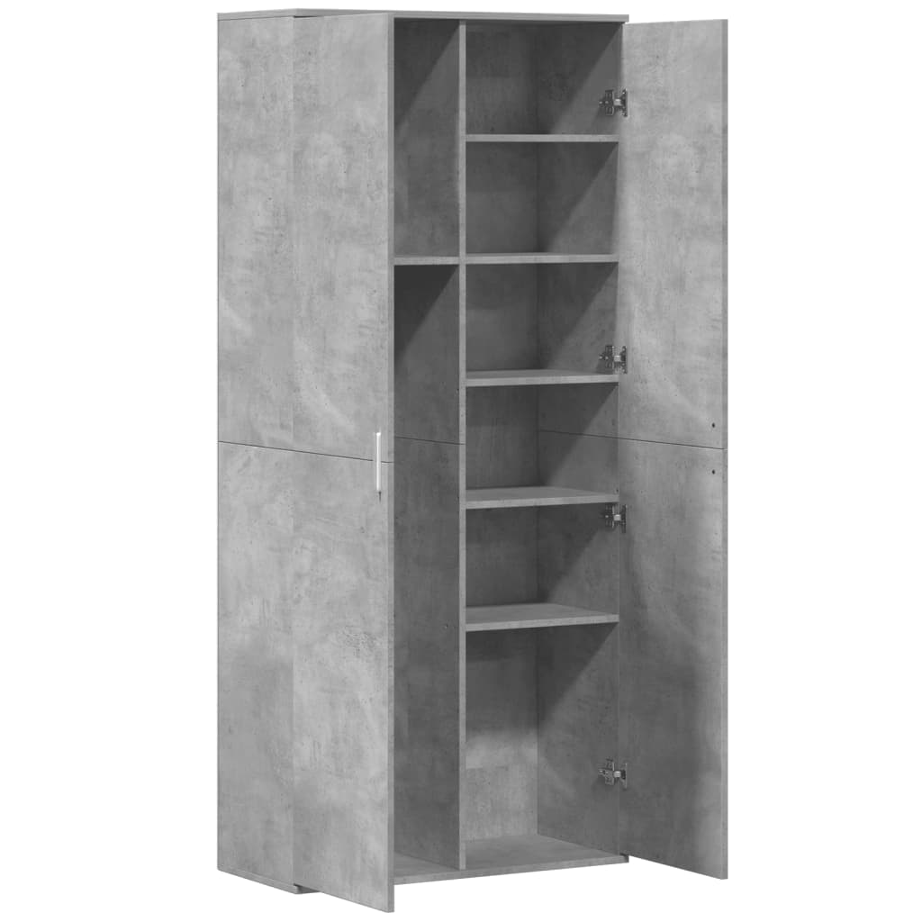 Highboard Concrete Grey 80x35x180 cm Engineered Wood