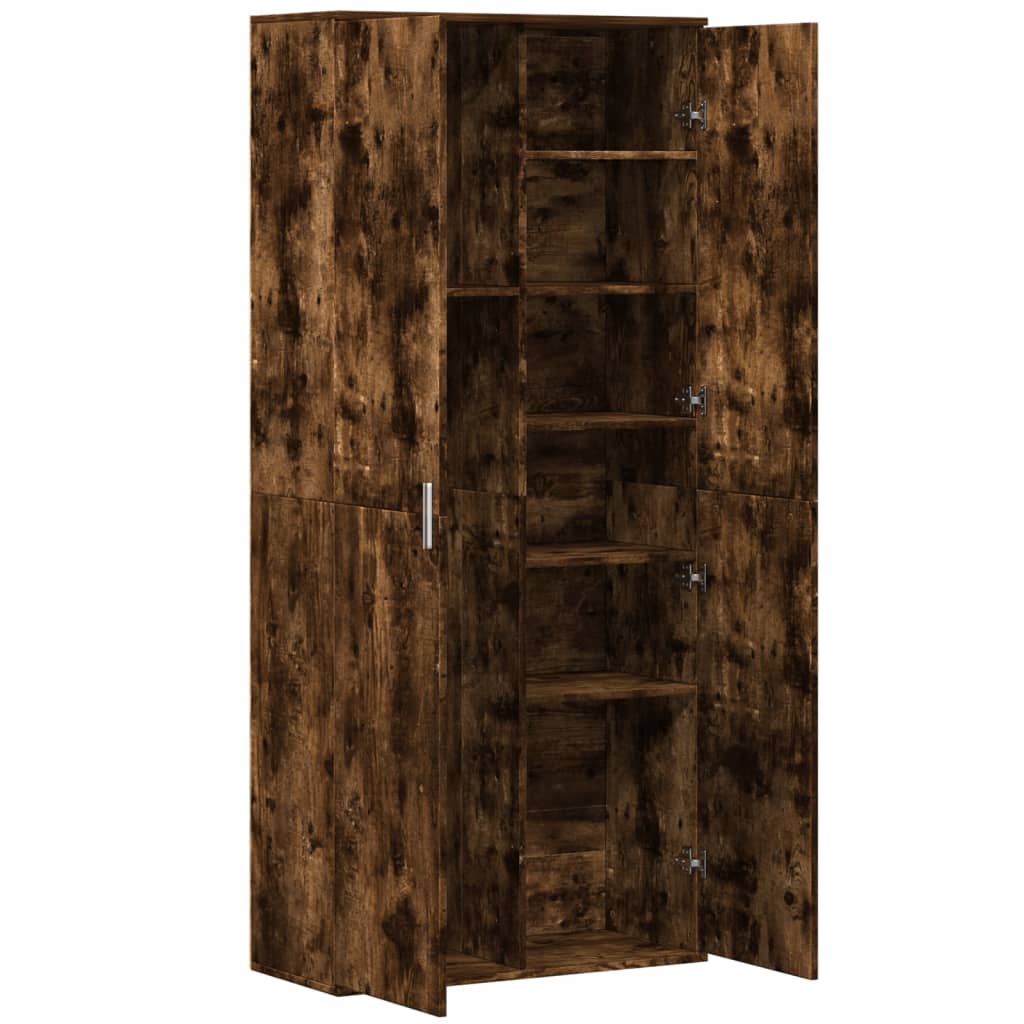 Highboard Smoked Oak 80x35x180 cm Engineered Wood