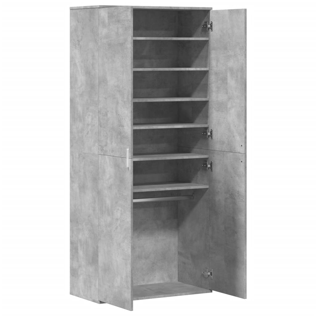 vidaXL Shoe Cabinet Concrete Grey 80x39x178 cm Engineered Wood