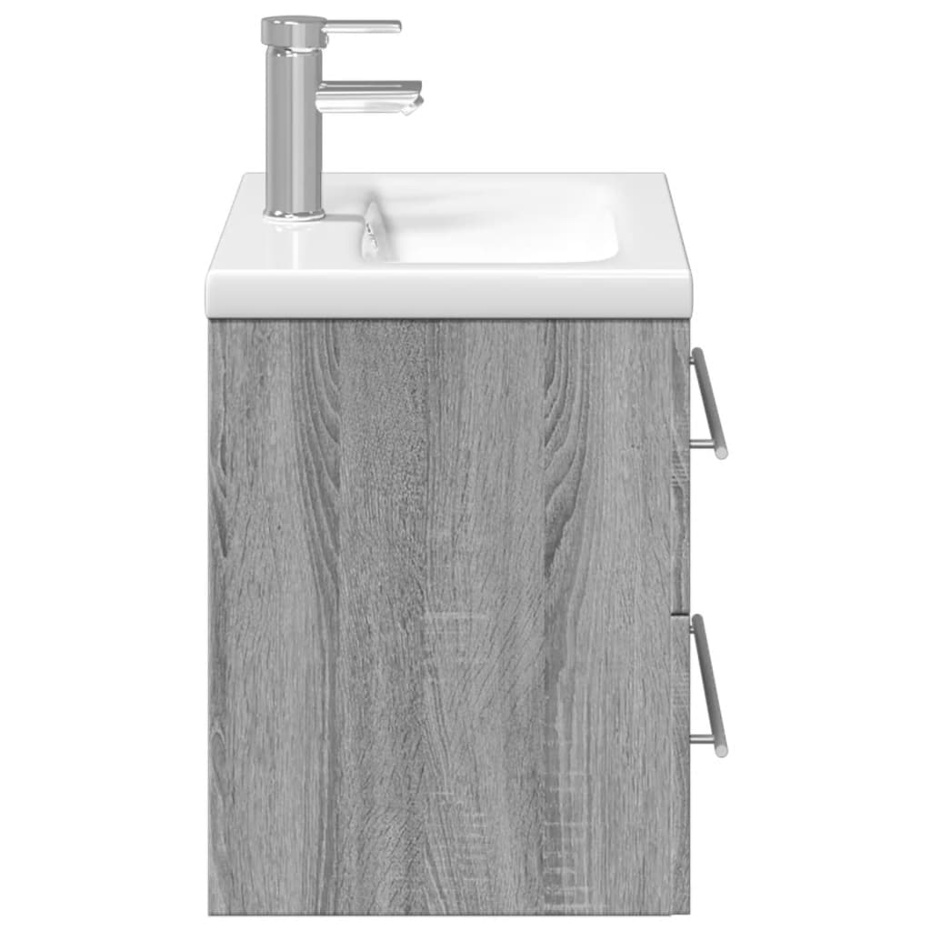 Bathroom Sink Cabinet | Grey Sonoma, White | Engineered wood, Ceramic