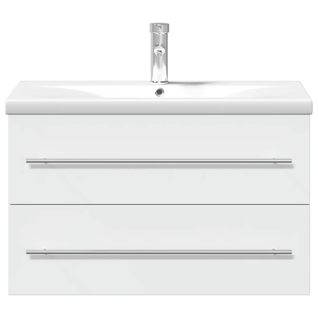 Bathroom Sink Cabinet with Built-in Basin White