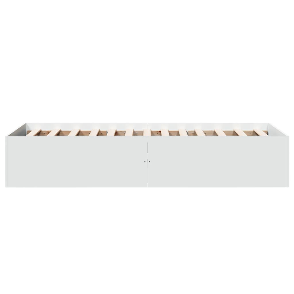 vidaXL Bed Frame without Mattress White 75x190 cm Small Single Engineered Wood