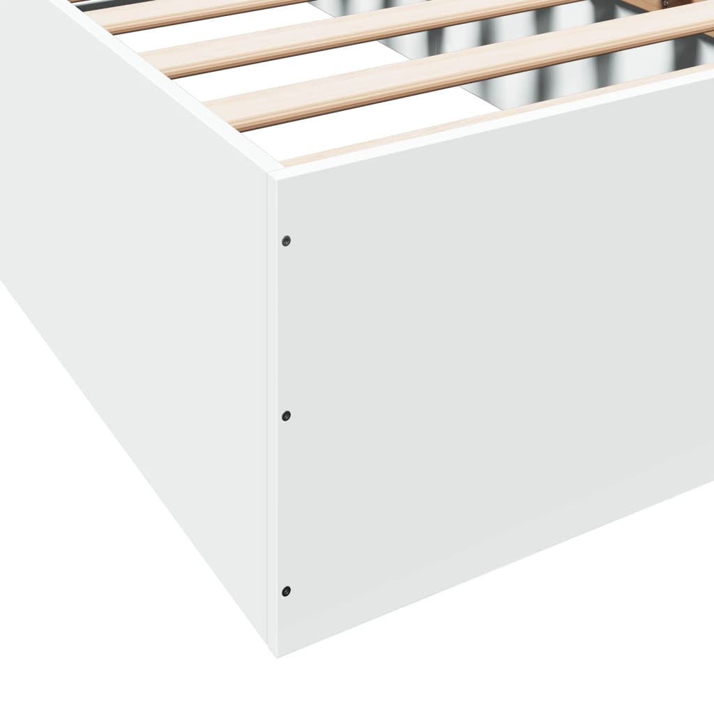 vidaXL Bed Frame without Mattress White 75x190 cm Small Single Engineered Wood