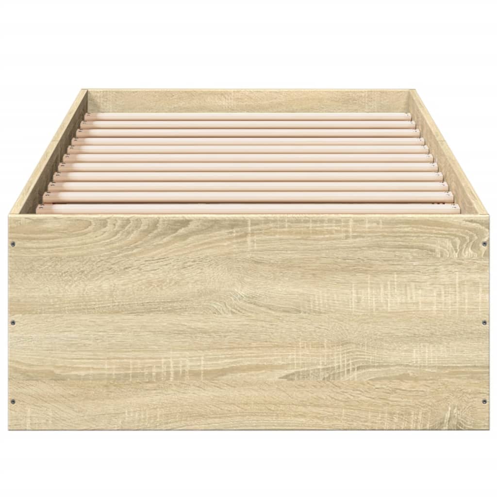 vidaXL Bed Frame without Mattress Sonoma Oak 75x190 cm Small Single Engineered Wood