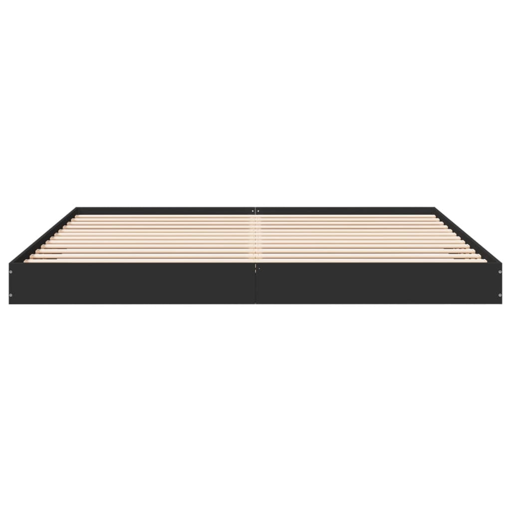 vidaXL Bed Frame without Mattress Black 200x200 cm Engineered Wood