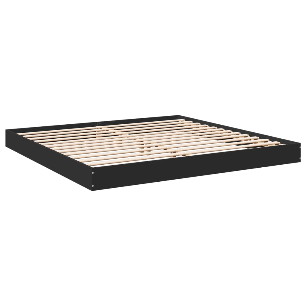 vidaXL Bed Frame without Mattress Black 200x200 cm Engineered Wood