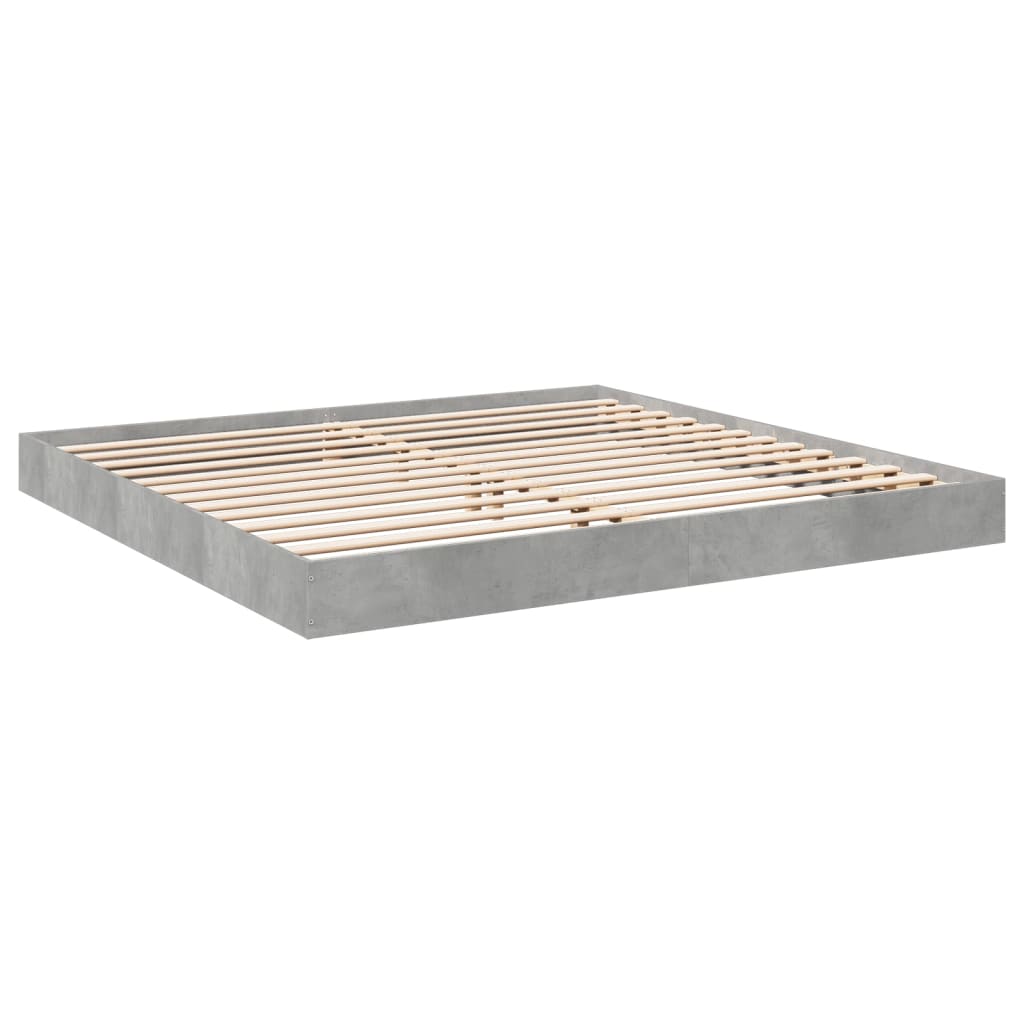 vidaXL Bed Frame without Mattress Concrete Grey 200x200 cm