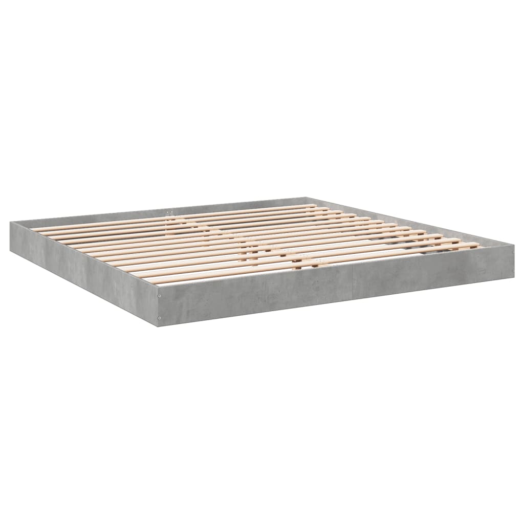 vidaXL Bed Frame without Mattress Concrete Grey 200x200 cm