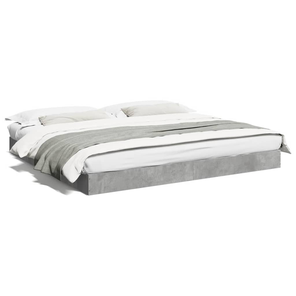 vidaXL Bed Frame without Mattress Concrete Grey 200x200 cm