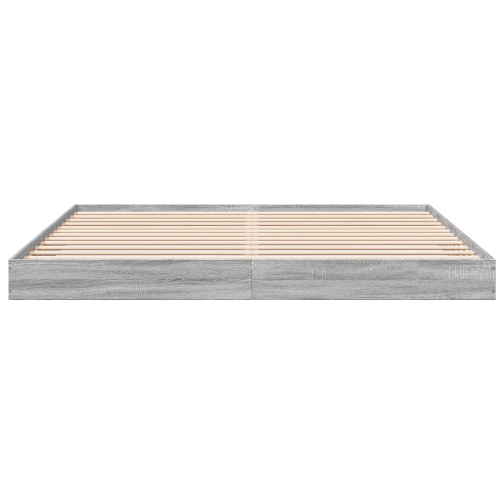 vidaXL Bed Frame without Mattress Grey Sonoma 200x200 cm Engineered Wood