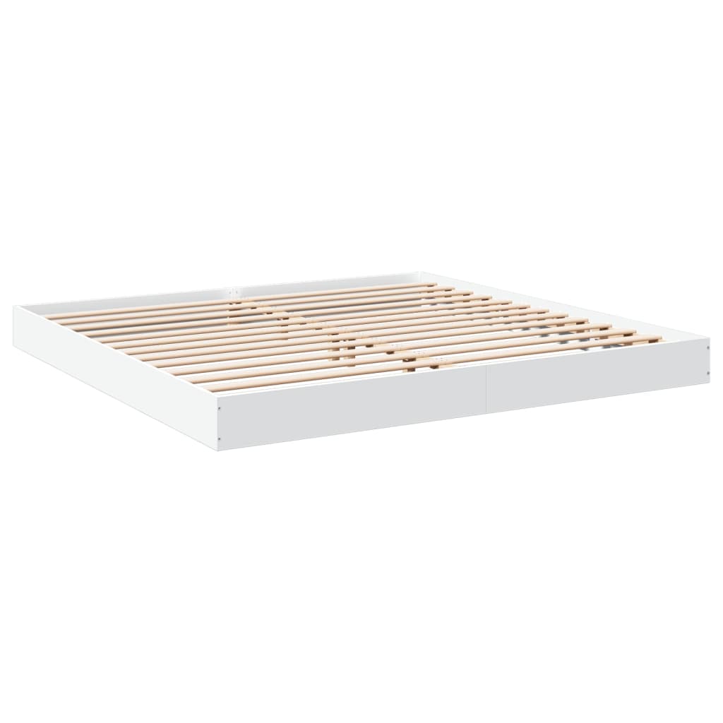 vidaXL Bed Frame without Mattress White 180x200 cm Super King Engineered Wood