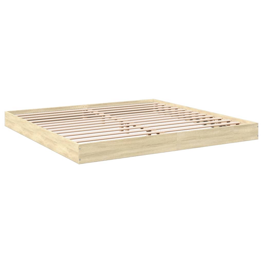 vidaXL Bed Frame without Mattress Sonoma Oak 180x200 cm Super King Engineered Wood