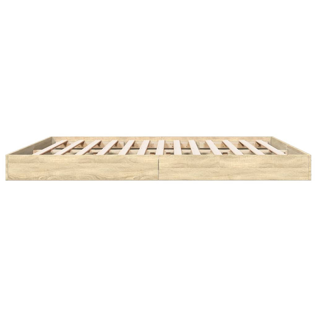 vidaXL Bed Frame without Mattress Sonoma Oak 180x200 cm Super King Engineered Wood