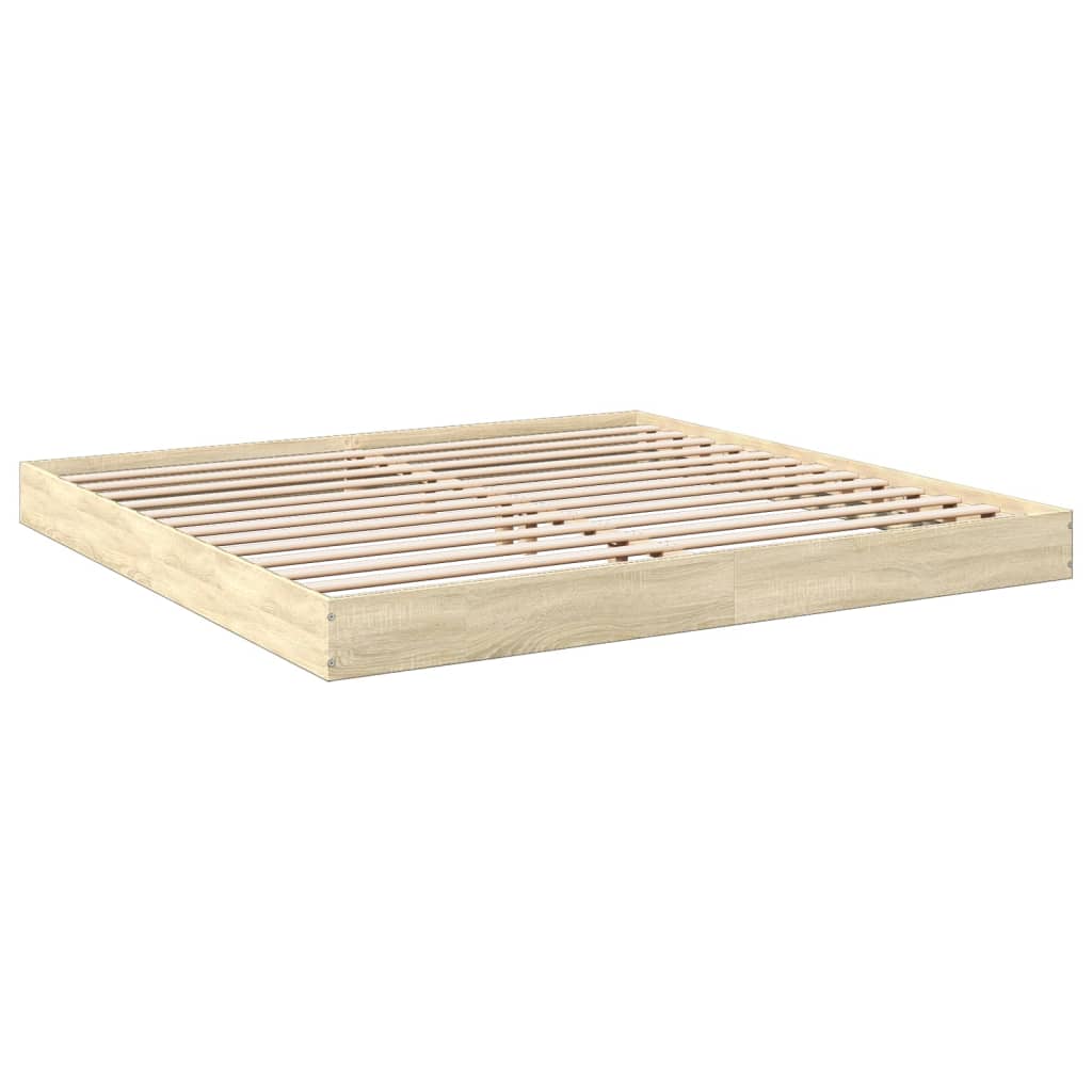 vidaXL Bed Frame without Mattress Sonoma Oak 180x200 cm Super King Engineered Wood