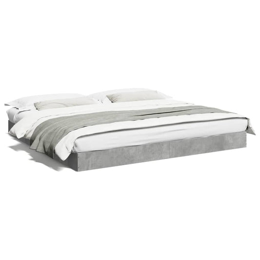 vidaXL Bed Frame without Mattress Concrete Grey 180x200 cm Super King