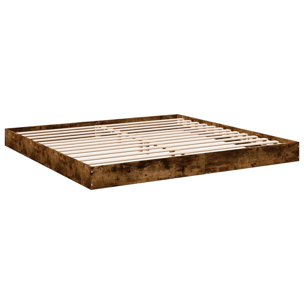 vidaXL Bed Frame without Mattress Smoked Oak 180x200 cm Super King Engineered Wood