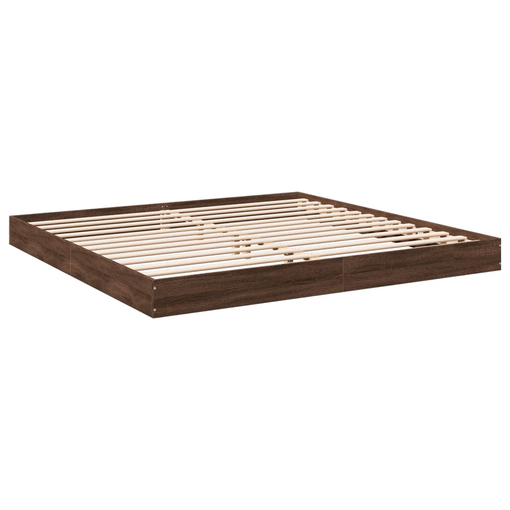 vidaXL Bed Frame without Mattress Brown Oak 180x200 cm Super King Engineered Wood