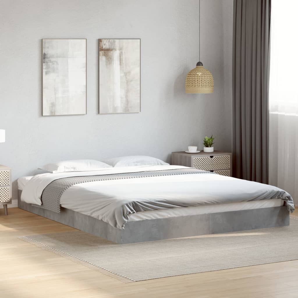 vidaXL Bed Frame without Mattress Concrete Grey 160x200 cm