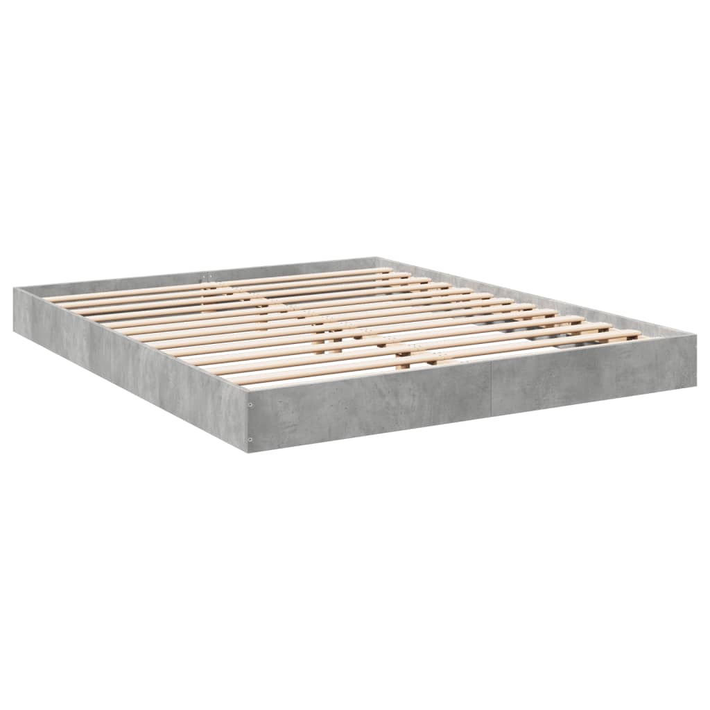 vidaXL Bed Frame without Mattress Concrete Grey 160x200 cm